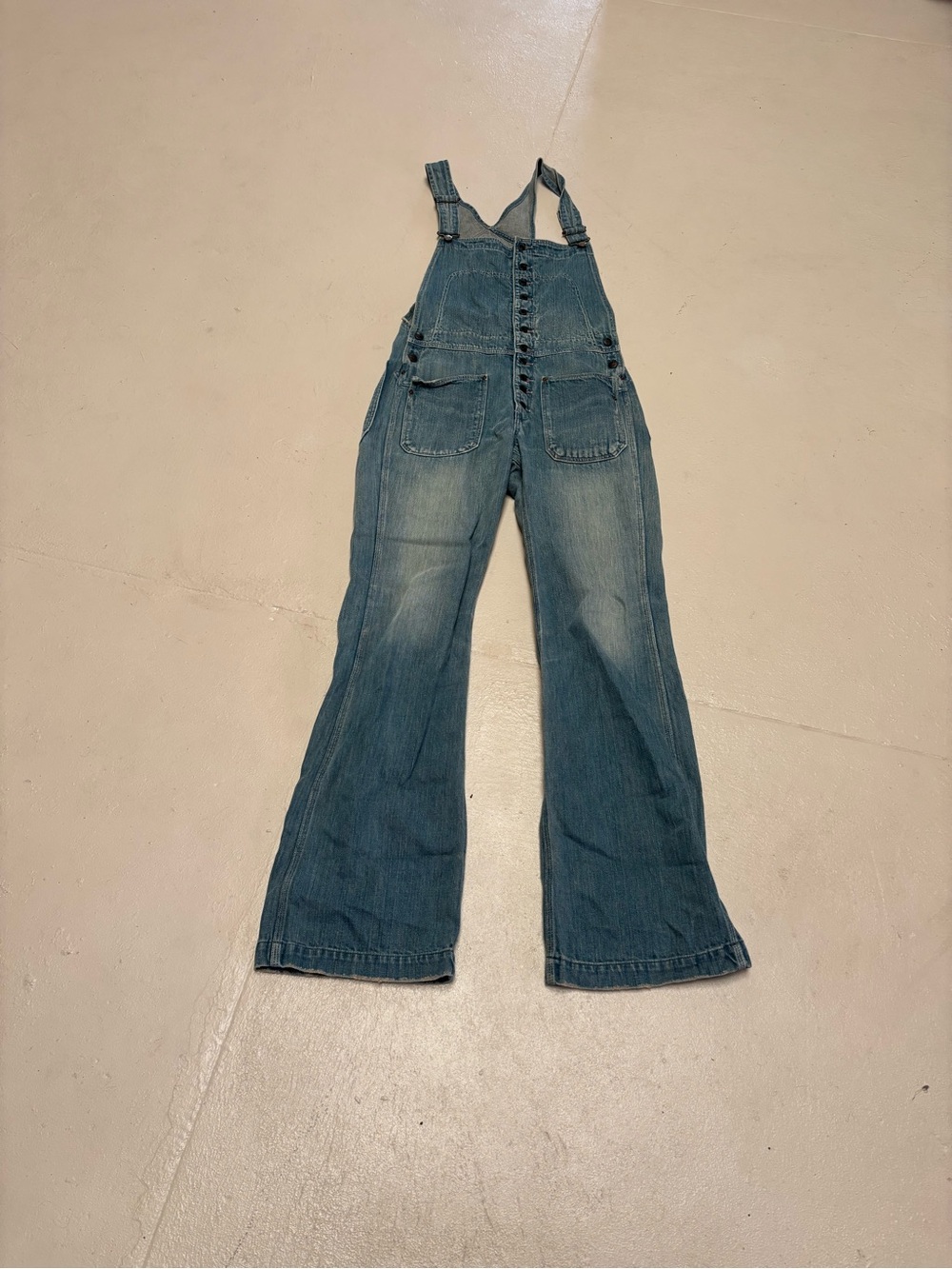 Kapital Distressed Blue Denim Overalls